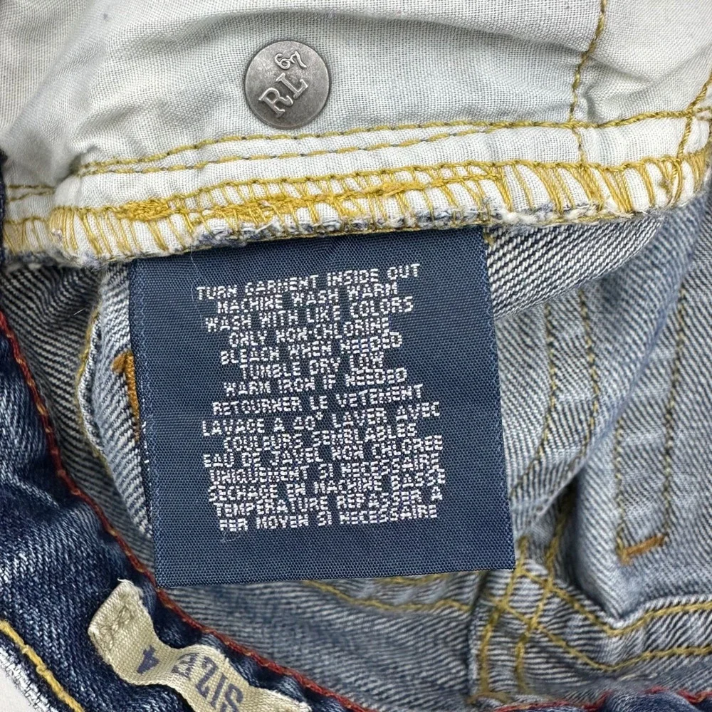 Ralph Lauren Jeans Kids Size 4 Slim Denim Adjustable Straight Leg Y2K Classic